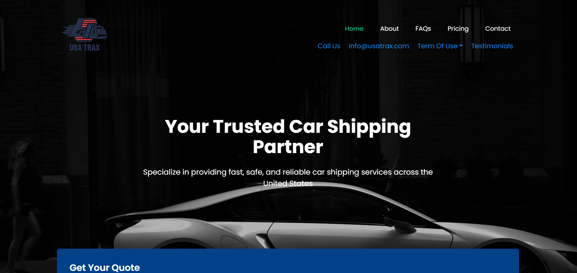 Car Shipping Service Website – USA Trax